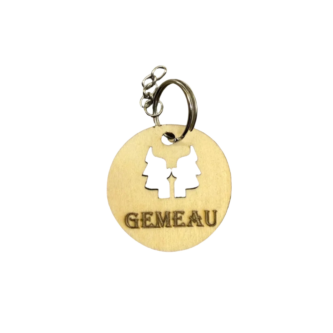 Porte-Clé en bois - Signe Gémeaux - 3Dvolution
