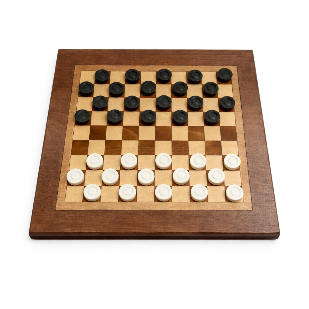 Jeu de dames en bois de hêtre massif  - Taille 25x25cm - 3Dvolution