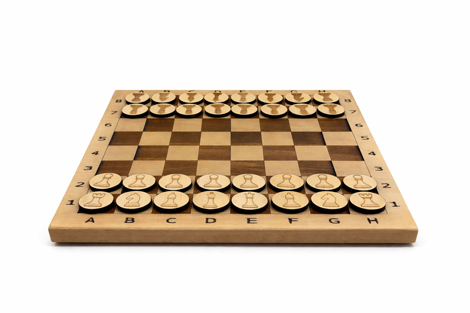 Jeu d'échecs en bois de hêtre massif - Taille 25x25cm - 3Dvolution